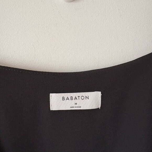 Aritzia Babaton Neval Wrap Midi Dress NWT Black Size Medium - Picture 5 of 8